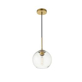 Living District - Baxter 1 Light Brass Pendant With Clear Glass - Brass And Clear