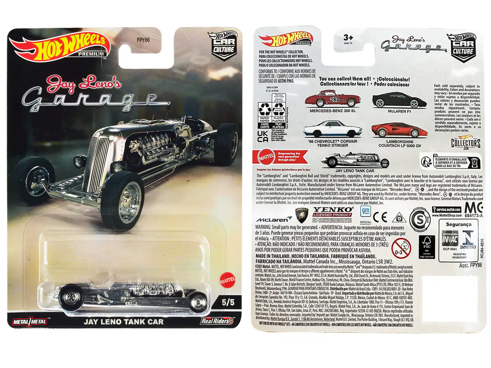Sure, here is the corrected and grouped text from the image:

---

**Hot Wheels Premium**

**Jay Leno's Garage**

**CAR CULTURE**

**3+**

**JAY LENO TANK CAR**

**Real Riders**

**5/5**

---

**FOR THE HOT WHEELS® COLLECTOR.**

**PARA COLECCIONISTAS DE HOT WHEELS.**

**POUR LES COLLECTIONNEURS HOT WHEELS.**

**CONFORME A / CONFORME AUX NORMES DE SEGURIDAD ASTM F963**

**CONFORME NORMAS DE SEGURIDAD ASTM F963**

**Coleccionelos!**

**Collectionnez-les!**

**collect them!**

---

**You can collect them all!**

**¡¡¡¡¡¡¡¡¡¡¡¡¡¡¡¡¡¡¡¡¡¡¡¡¡¡¡¡¡¡¡¡¡¡¡¡¡¡¡¡¡¡¡¡¡¡¡¡¡¡¡¡¡¡¡¡¡¡¡¡¡¡¡¡¡¡¡¡¡¡¡¡¡¡¡¡¡¡¡¡¡¡¡¡¡¡¡¡¡
