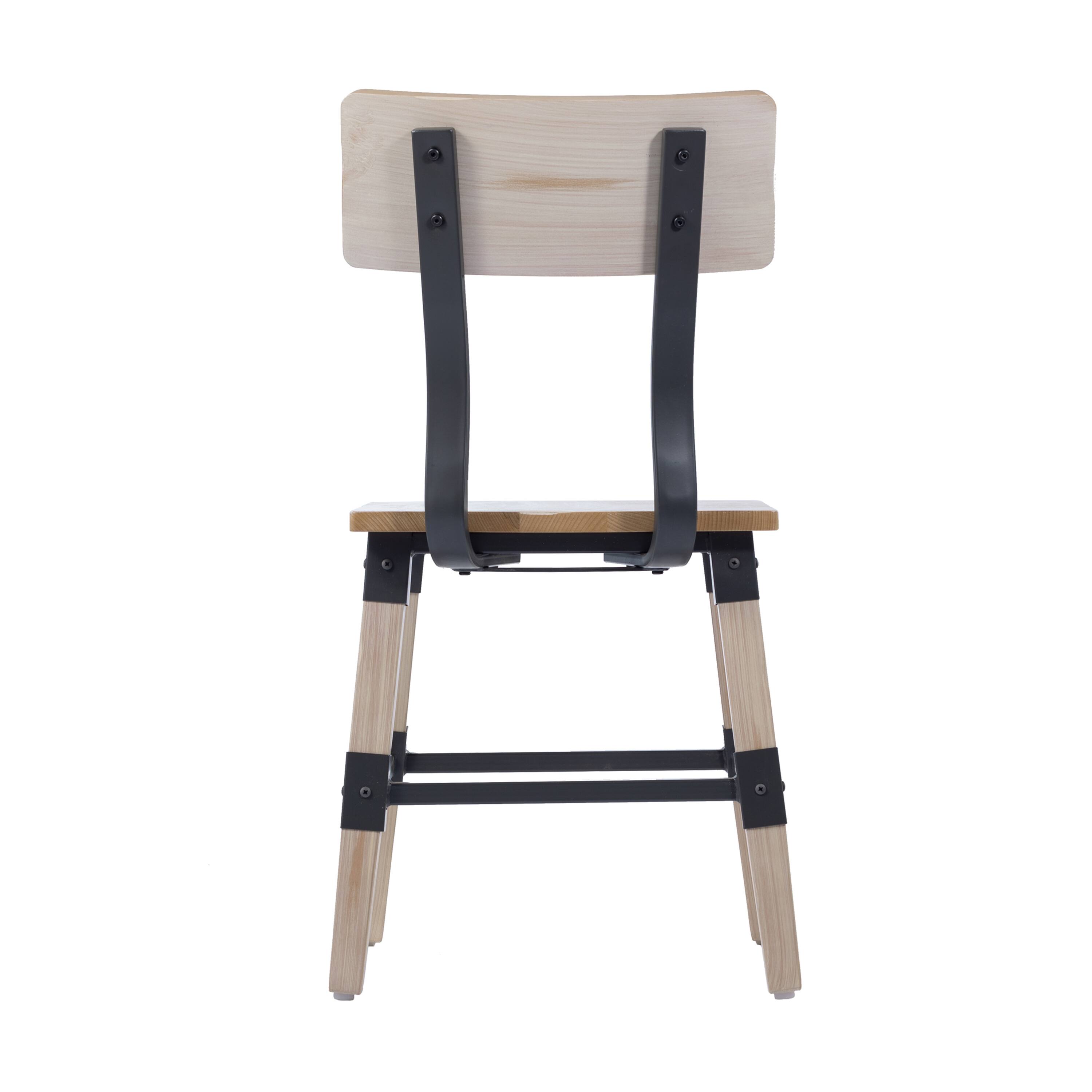 Alt View 7. Emma + Oliver - 2 Pack Commercial Grade Rustic Antique Industrial Style Wood Dining Chair - Antique White.