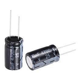 Unique Bargains - 4700uF 25V 16x25mm Electrolytic Capacitor, Radial Leads Aluminum, 10pcs, 105C High Temp for TVs, LCD Monitor, VCD - Black