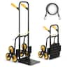 Costway - Stair Climber Hand Truck with Telescoping Handle and Rubber Wheels with 350 Lb Capacity - Black/Yellow