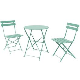 Yardgrace - 3-Piece Folding Bistro Set Outdoor/Indoor Conversation Set for Patio - Green