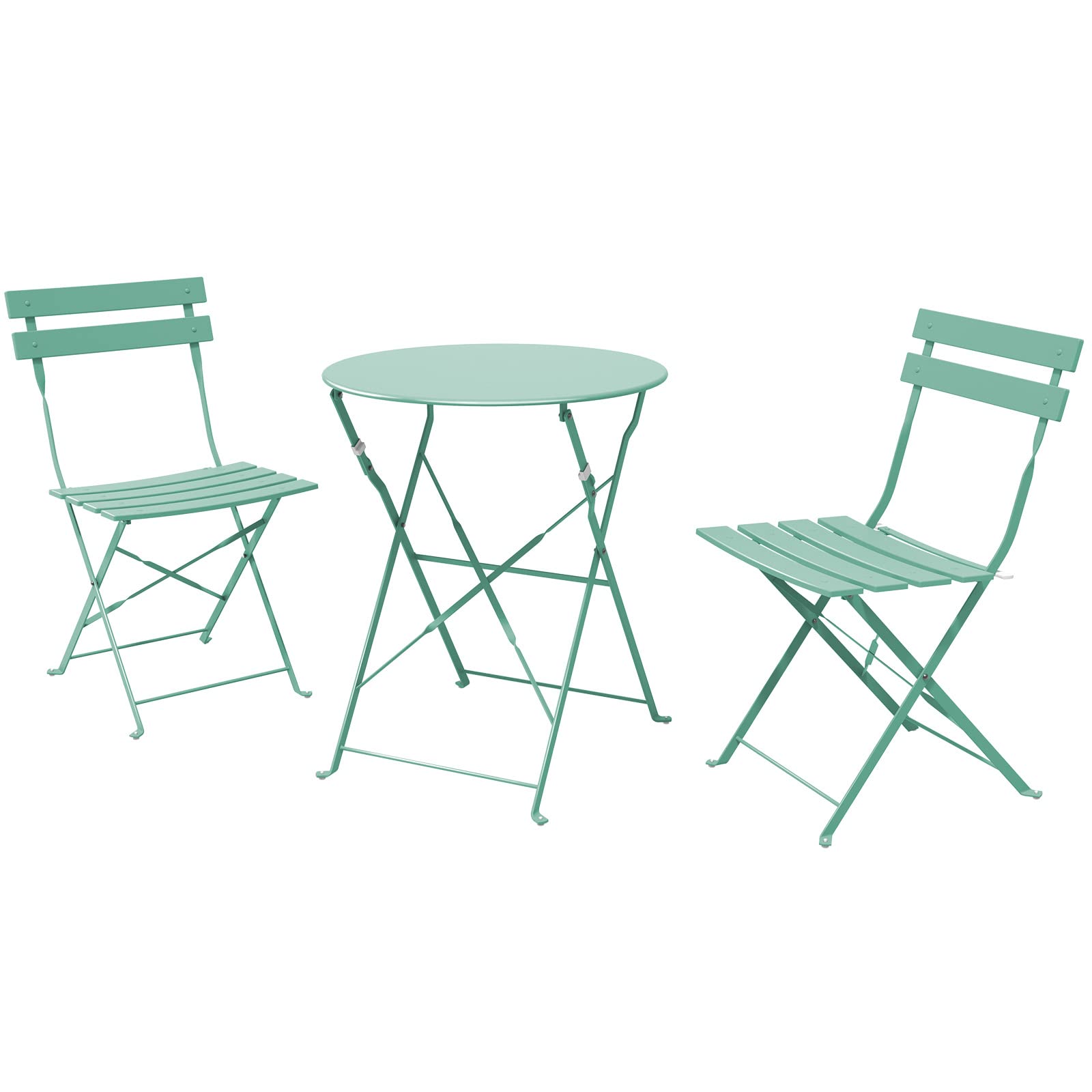 Front. Yardgrace - 3-Piece Folding Bistro Set Outdoor/Indoor Conversation Set for Patio - Green.
