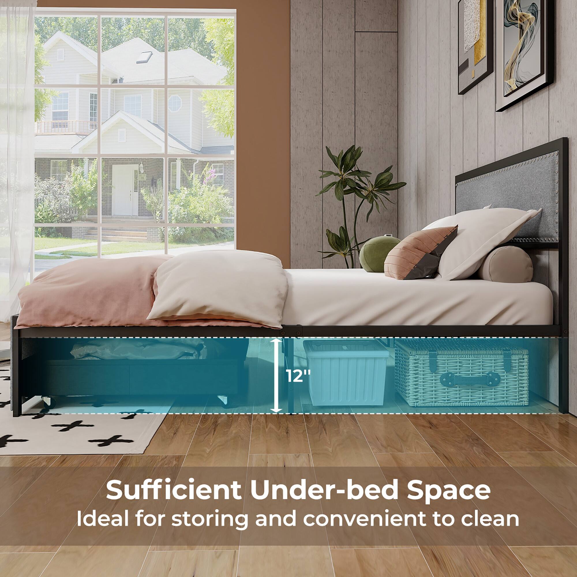 Sufficient Under-bed Space  
Ideal for storing and convenient to clean