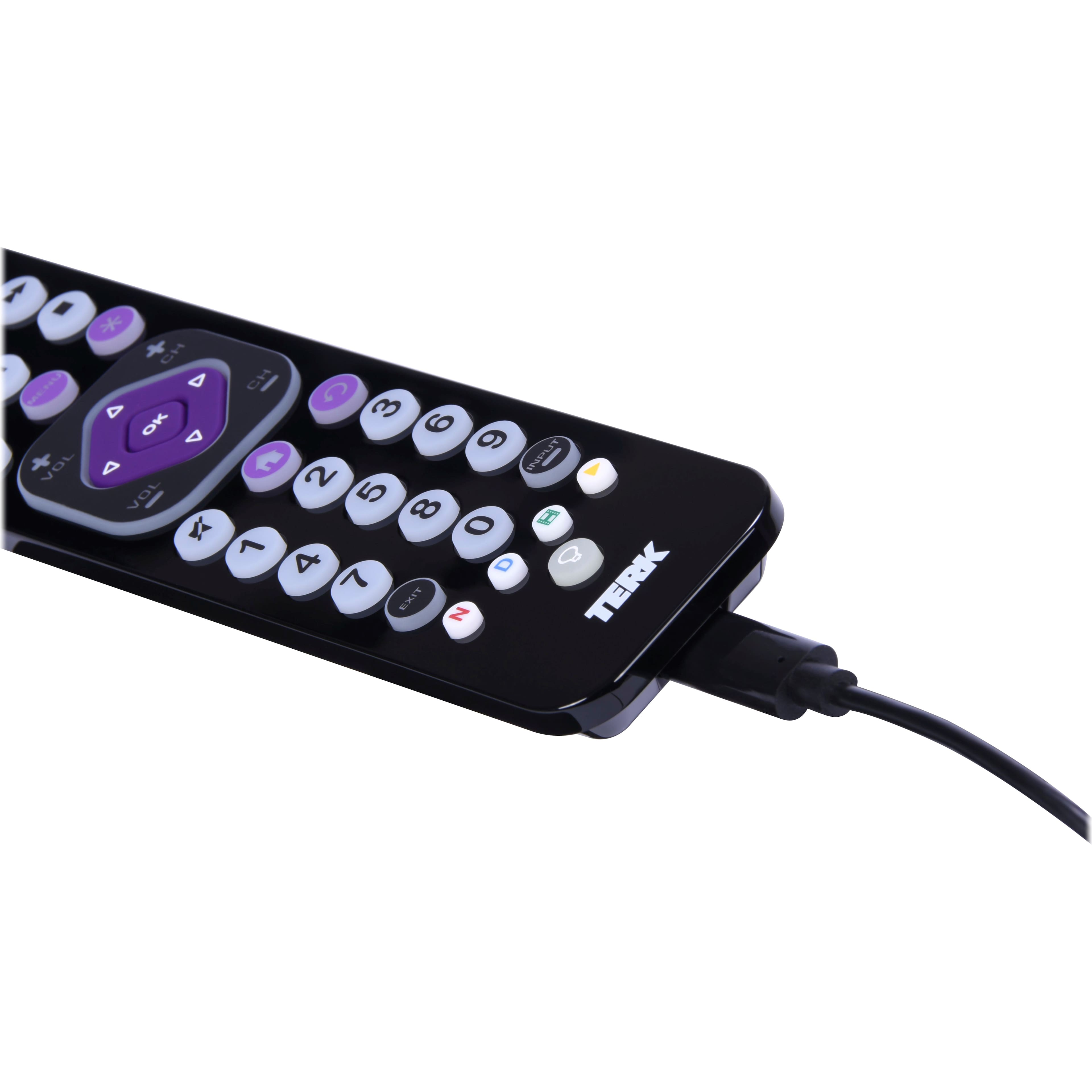 Alt View Zoom 12. TERK - Rechargeable 6-Device Backlit Universal Remote - Black.