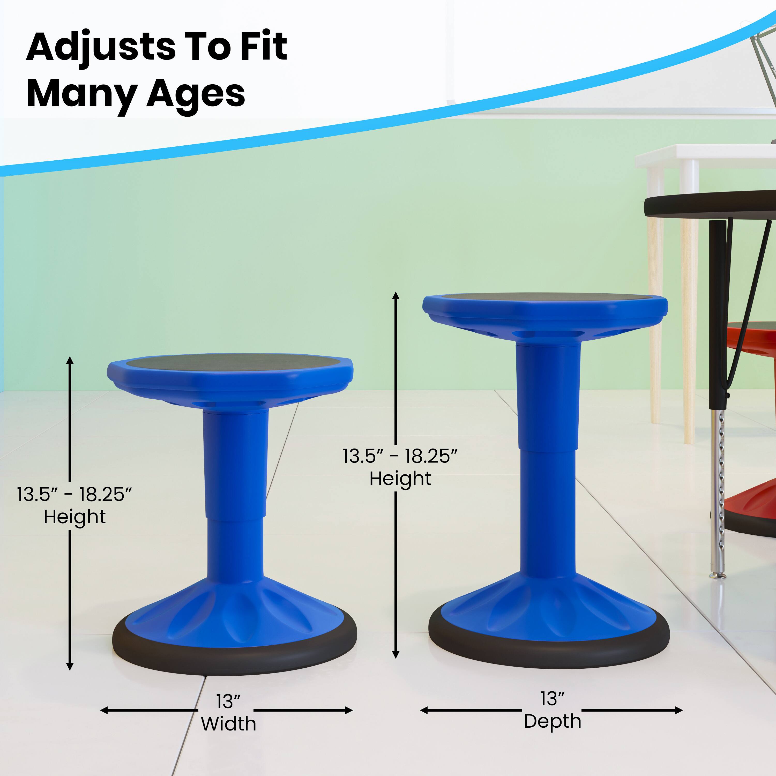 Adjusts To Fit Many Ages

- Height: 13.5" - 18.25"
- Width: 13"
- Depth: 13"