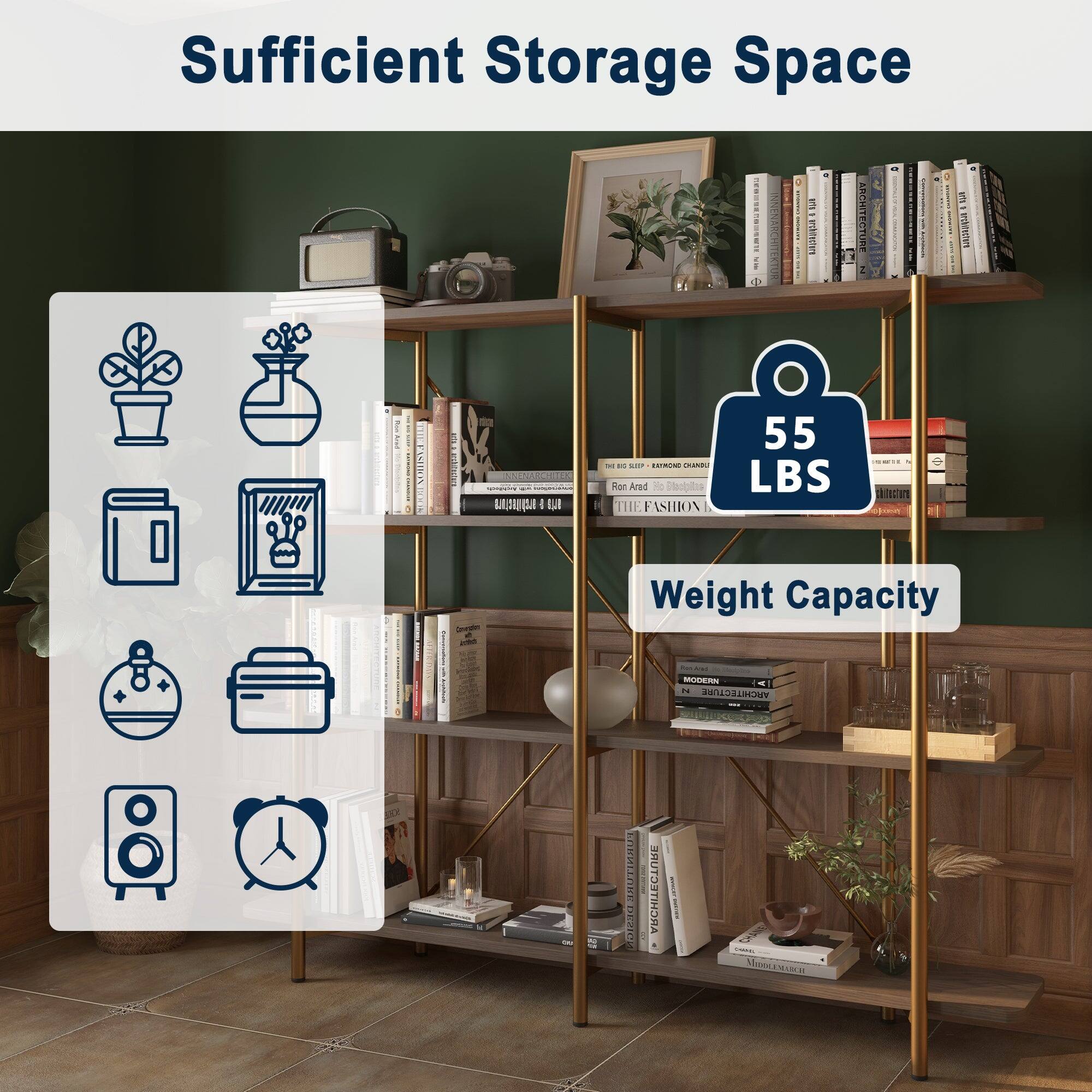 Sufficient Storage Space

55 LBS - Weight Capacity

ARCHITECTURE I
SCHEMA A
X
INNSNr
- LGU I
- - - dac
Ron Ard
2o
Stedbla
THE FASHION
55 LBS
LN
Soingtoo

ARCHIT UIUS
DESIC
ARCHITECTURE I
Viomo E