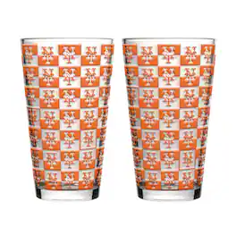 Logo Brands - Two-Pack Gridiron Stained 16oz. Pint Glass Set - Multicolor