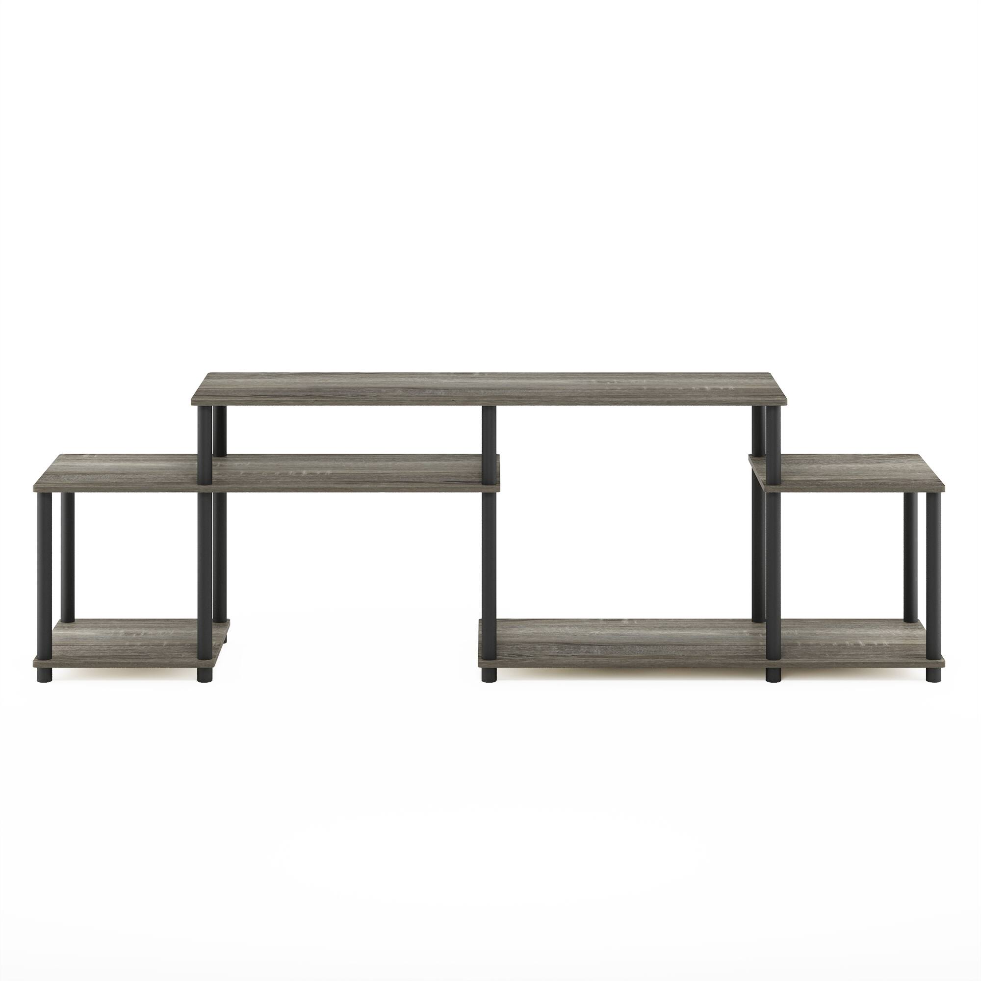 Alt View 2. Furinno - Turn-N-Tube Handel TV Stand for TV up to 55 Inch - French Oak/Black Classic Tube.