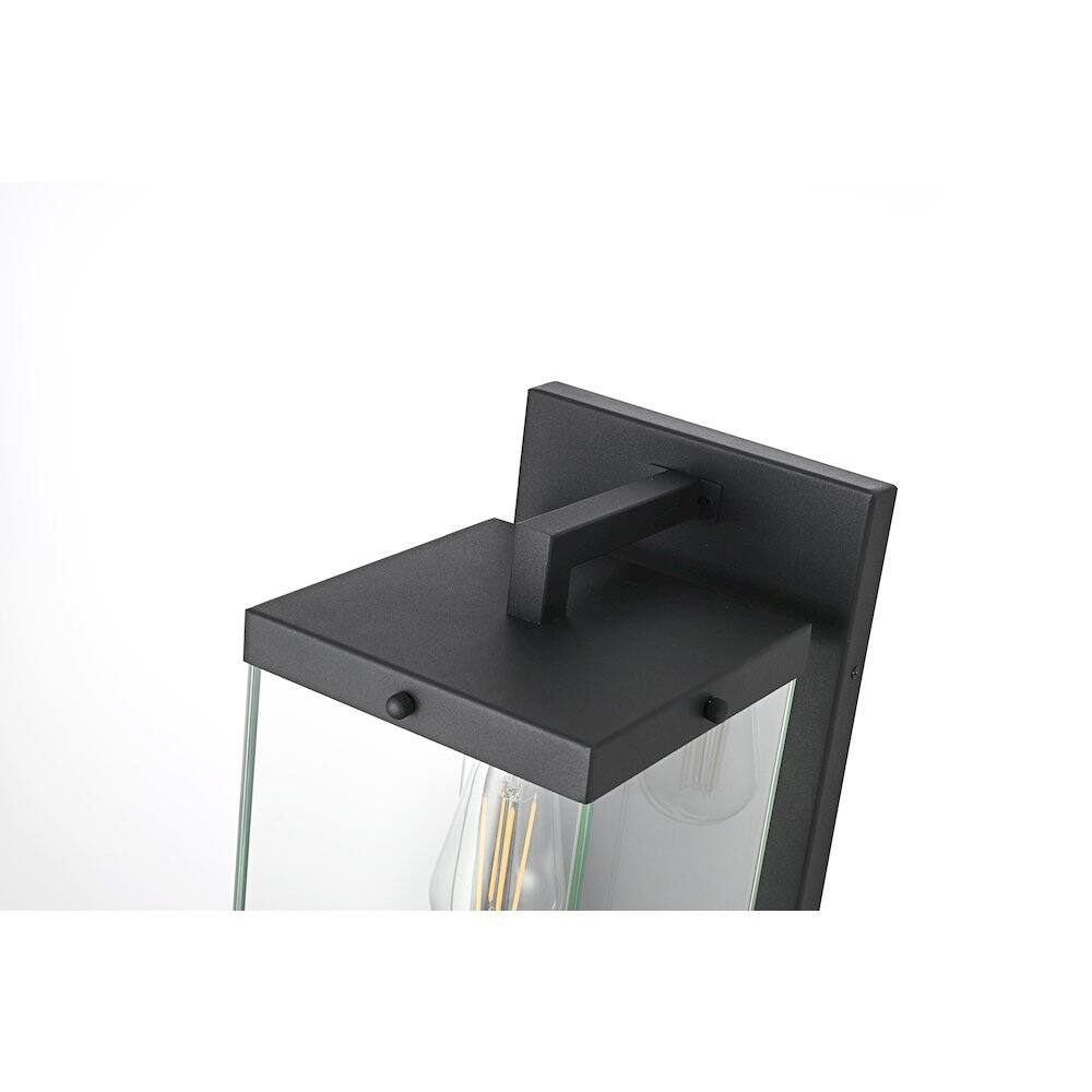 Alt View 3. Elegant Lighting - Julien 8 Inch Outdoor Wall Sconce In Black - Black.