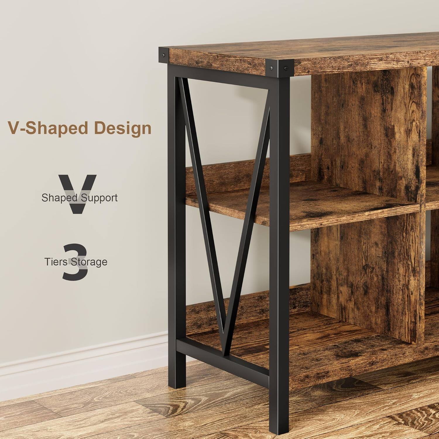 V-Shaped Design  
Shaped Support  
Tiers Storage