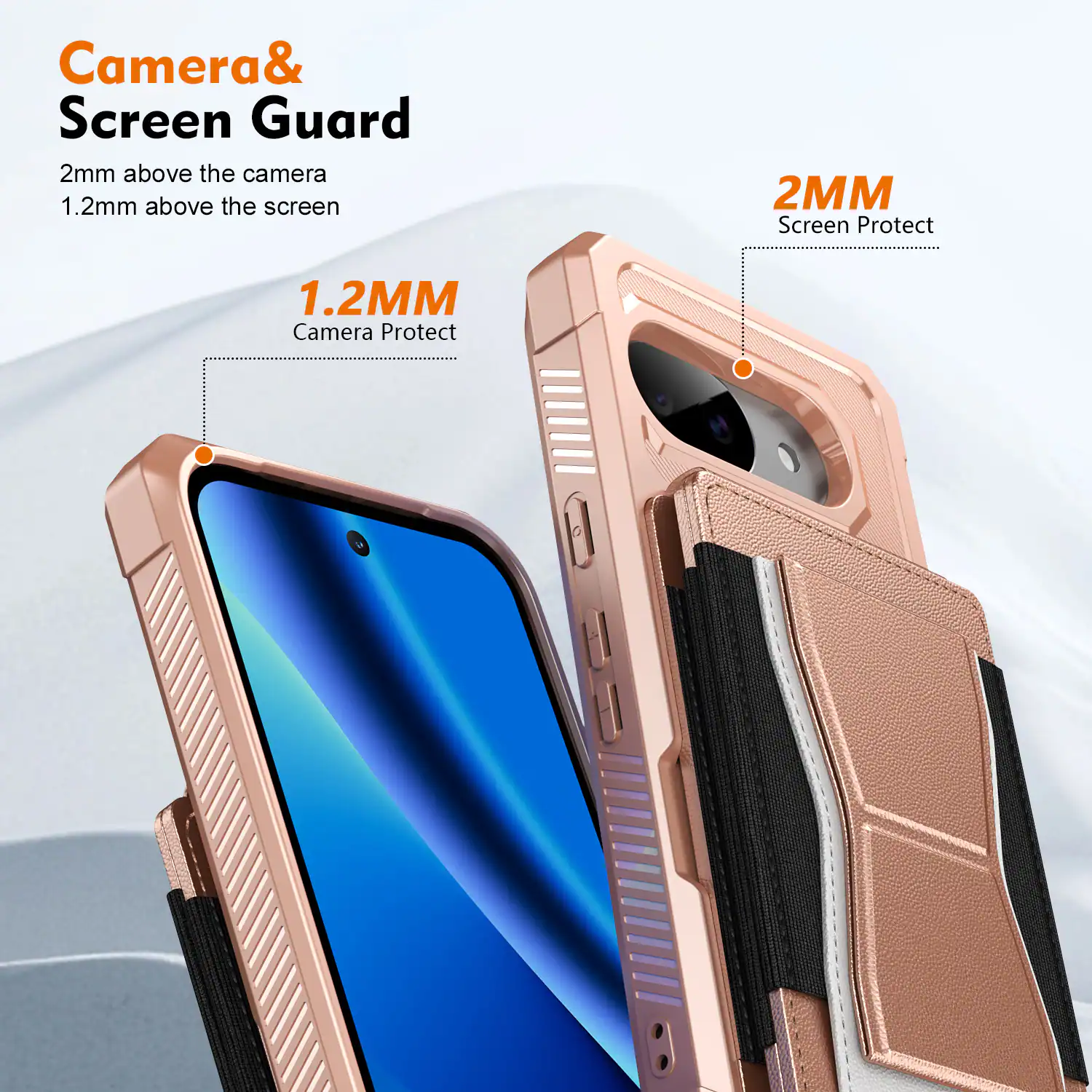 Camera & Screen Guard  
2mm above the camera  
1.2mm above the screen  

1.2MM Camera Protect  
2MM Screen Protect
