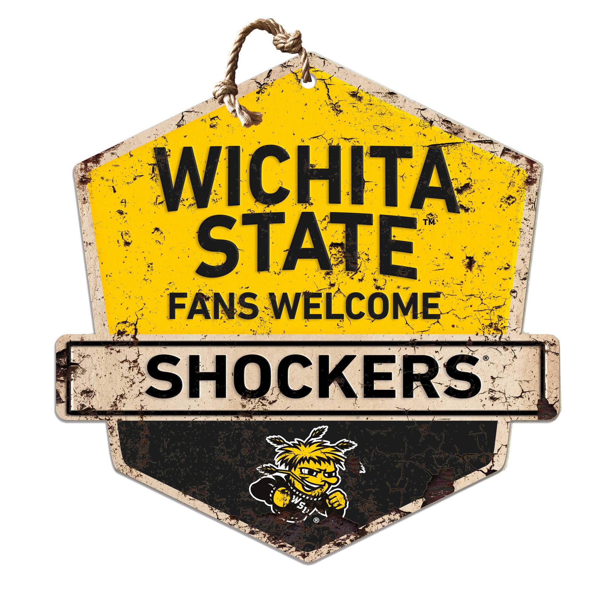 Wichita State Shockers 20'' x 20'' Fans Welcome Badge Sign