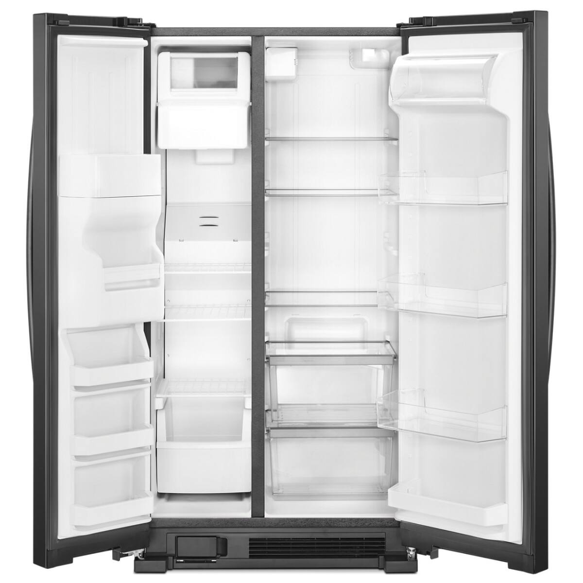 Angle. Whirlpool - 21 Cu. Ft. Side-by-Side Refrigerator with LED Interior Lighting - Black.