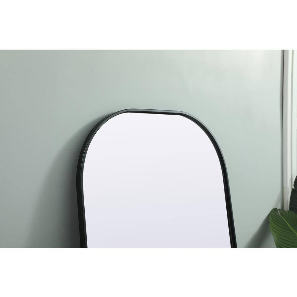 Back. Elegant Decor - Metal Frame Arch Full Length Mirror 28x66 Inch in Black - Black.