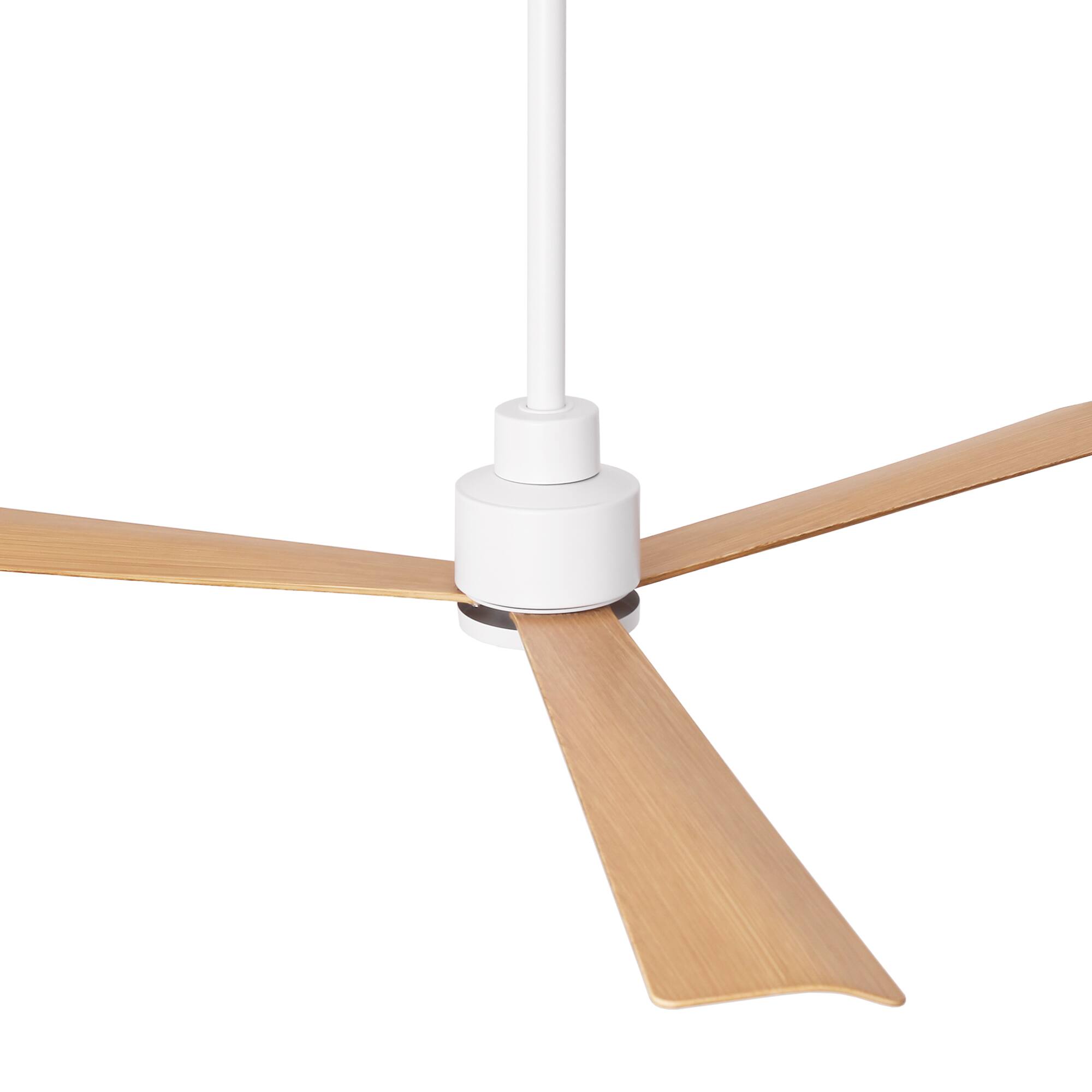 Alt View 9. Parrot Uncle - 52" Modern 3-Blade Ceiling Fan with Reversible DC Motor, 6-Speed, Remote Control, No Light - White.