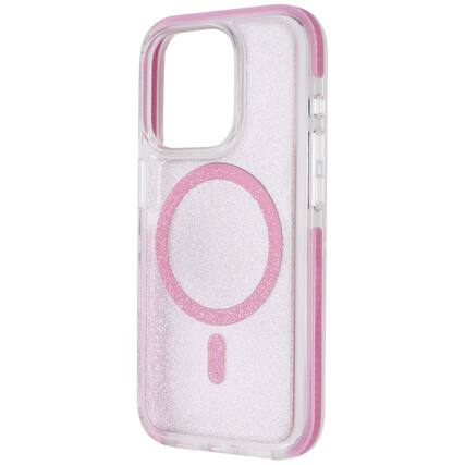 Front. Prodigee - Prodigee Super Star Case for MagSafe for Apple iPhone 15 Pro - Pink / Glitter - Pink.