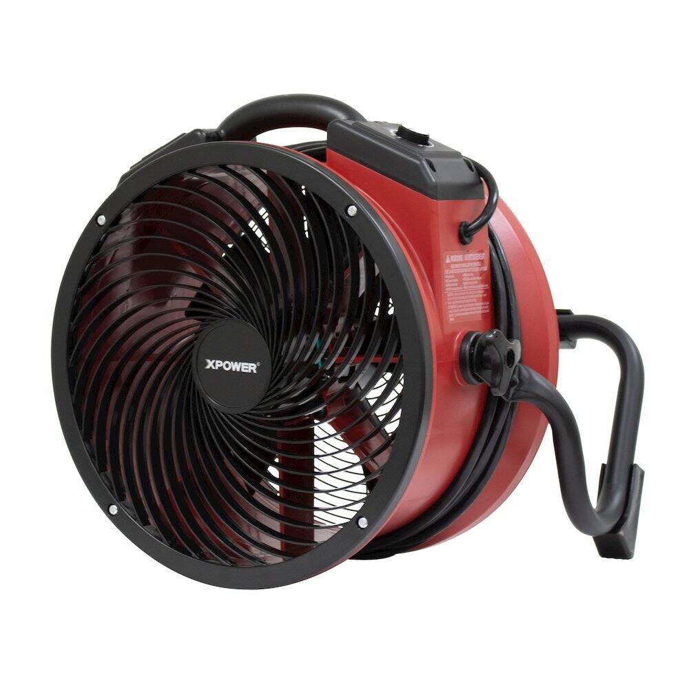 Alt View 7. XPOWER - X-39AR 1/4 HP 2100 CFM Sealed Motor Ventilation Axial Air Mover Blower Fan - Red - Red.