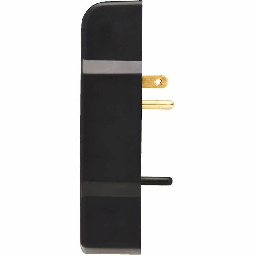 Alt View 4. Tripp Lite - Tripp Lite by Eaton 6-Outlet Surge Protector Direct Plug-In 750 Joules Diagnostic LED Black - Receptacles: 6 x NEMA - Unknown.
