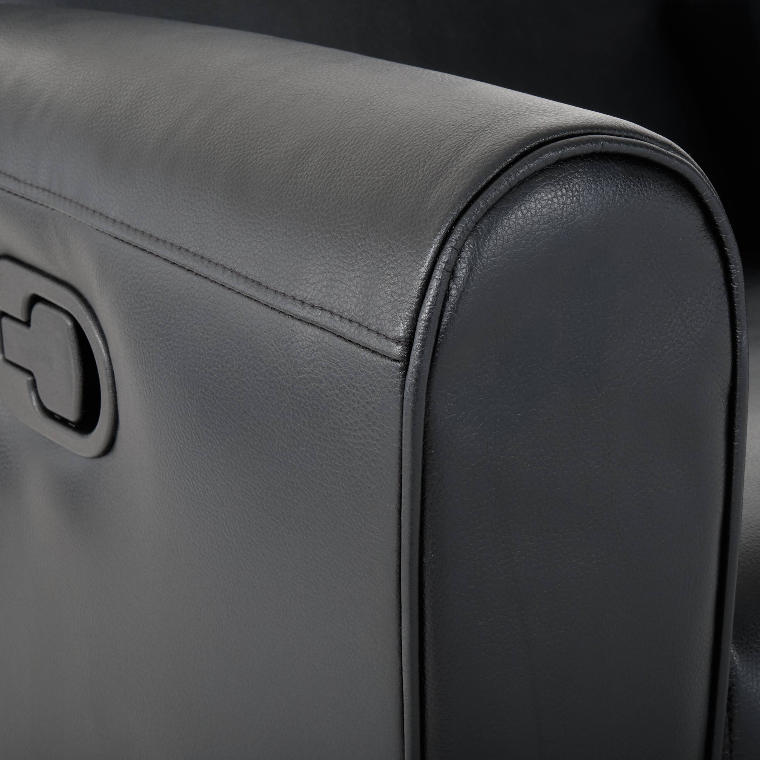 Alt View 8. CorLiving - Marin Faux Leather Upholstered Indoor Swivel Glider Manual Recliner with Steel and Engineered Wood Frame - Black.