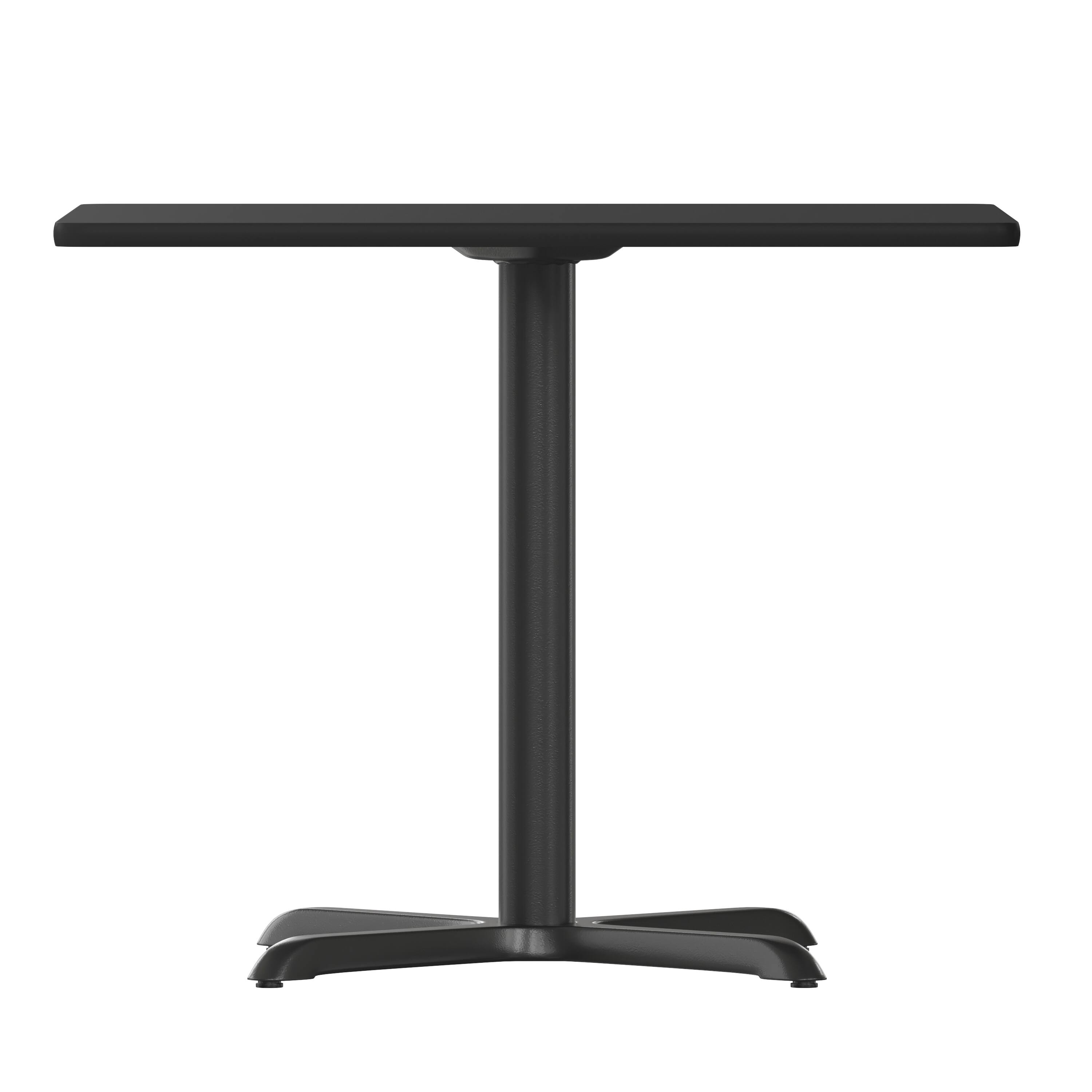Left. Flash Furniture - Carlton 36'' Square Black Laminate Table Set with X-Base and 4 Ladder Back Metal Chairs - Black Vinyl Seat - Black.