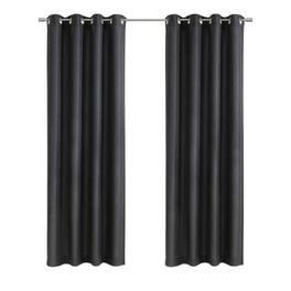 Commonwealth Home Fashions - Habitat Abstract Light Filtering Geometric Jacquard Grommet Curtain Panel 52" x 108" - Charcoal