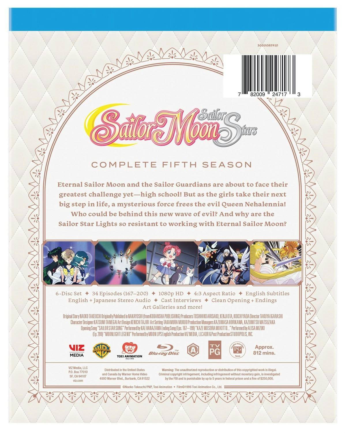 Back. Sailor Moon Sailor Stars: The Complete Fifth Season [Blu-ray].