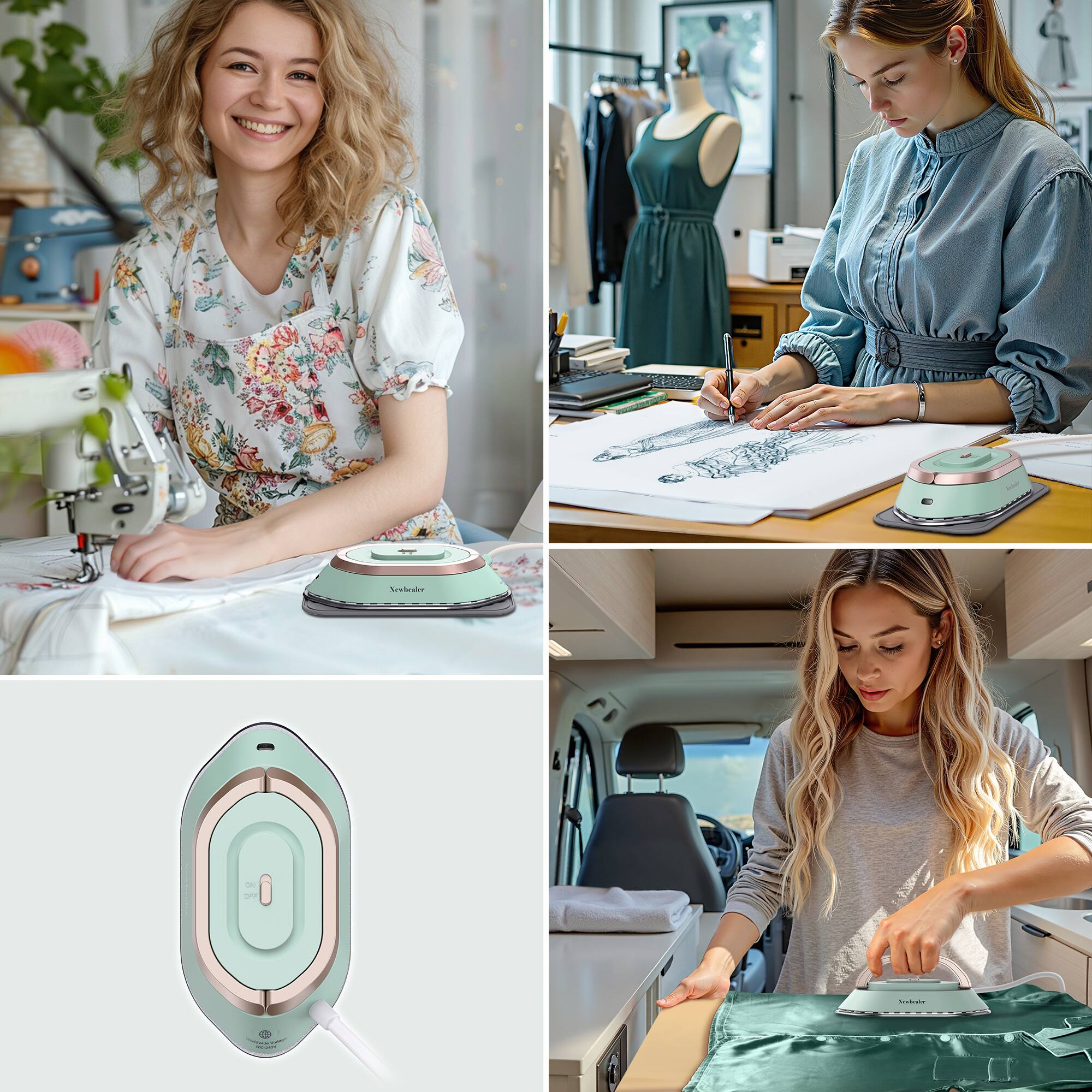 Sure, here is the corrected and grouped text from the image:

1. **Top Left:**
   - "Neshele"

2. **Top Right:**
   - "Neshele"

3. **Bottom Left:**
   - "Neshele"
   - "ON/OFF"

4. **Bottom Right:**
   - "Neshele"