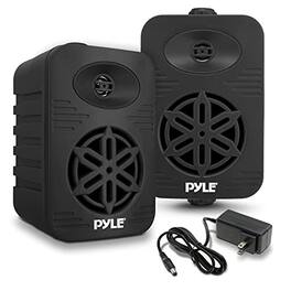 Pyle - PyleUsa Bluetooth Indoor Outdoor Speakers Pair - Black