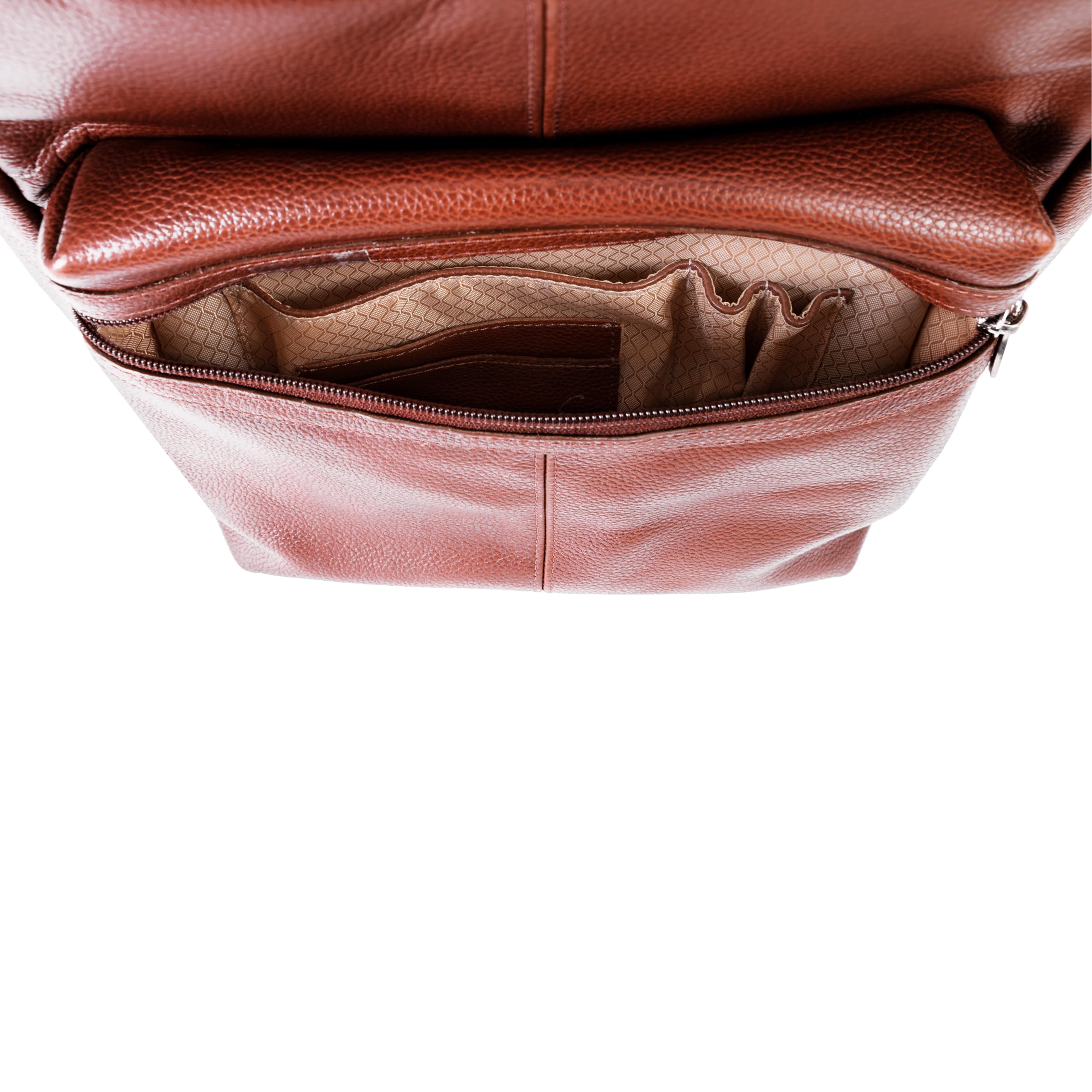 Alt View 5. McKleinUSA - 15" Leather Dual-Compartment Laptop Backpack Pebble-Grain Calfskin Built-In Laptop Protection Tablet Pocket - Brown.