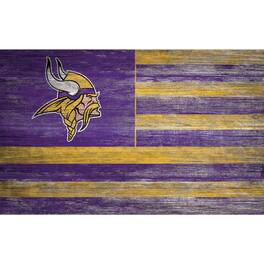 Fan Creations - Minnesota Vikings 11'' x 19'' Distressed Flag Sign - Multicolor