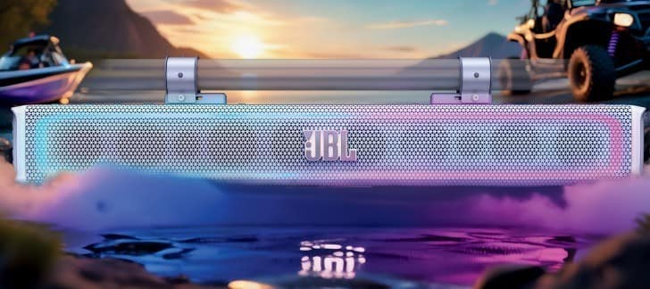 JBL - RALLYBARXL2WHT 35” Bluetooth soundbar with 300Wrms power rating, with LED Lights, color - White