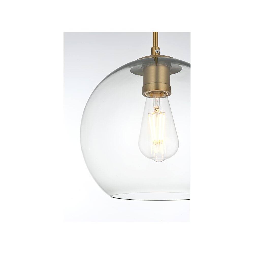 Alt View 5. Living District - Baxter 10 Inch Pendant Clear Shade in Satin Gold - Satin Gold And Clear.