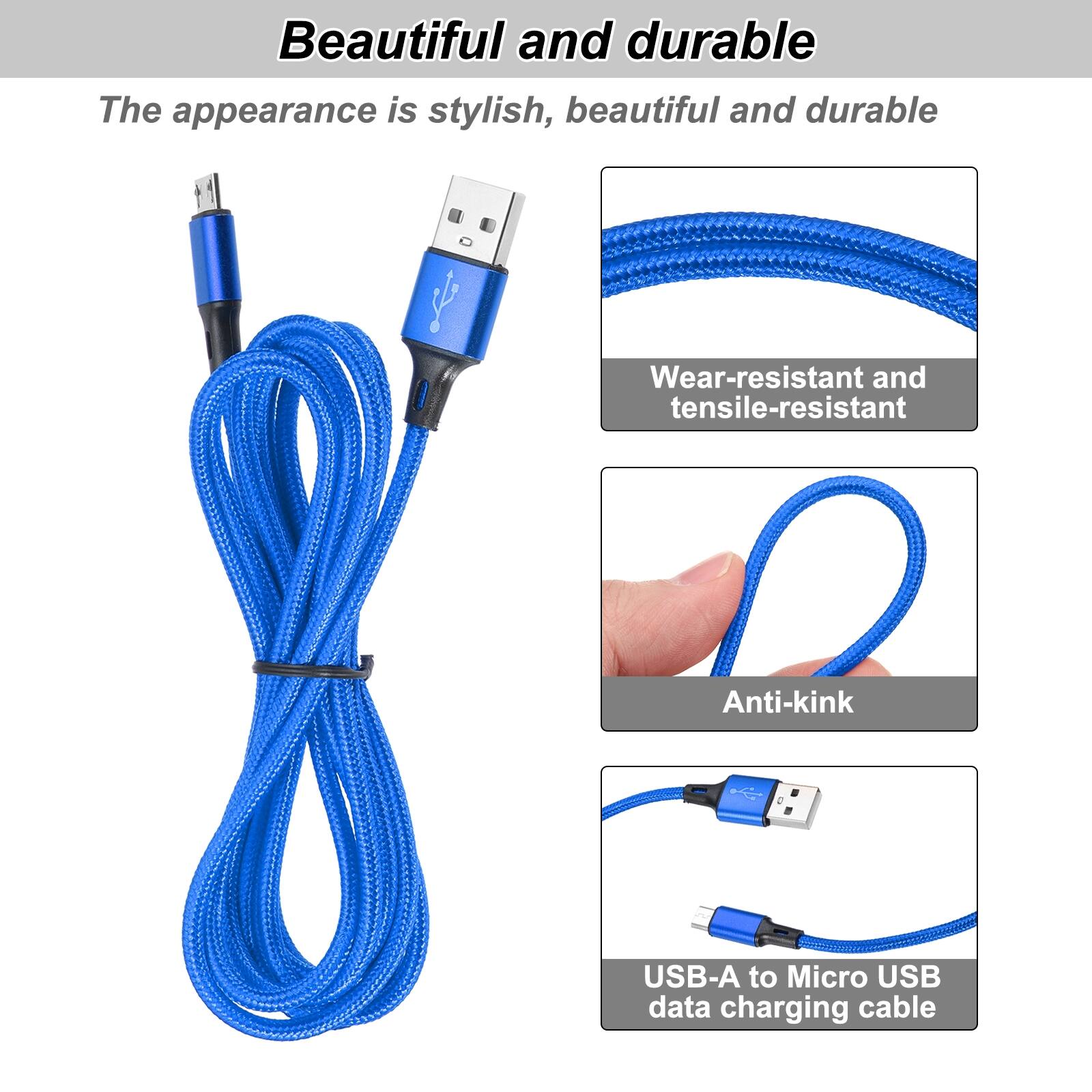 Beautiful and durable

The appearance is stylish, beautiful and durable

Wear-resistant and tensile-resistant

Anti-kink

USB-A to Micro USB data charging cable