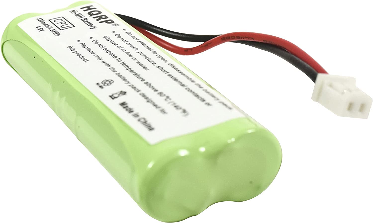 NI-MH HQRP 4.8V 330mAh 1.58Wh CPU Battery

Do not attempt to open, disassemble or crush.
Do not expose to fire or puncture.
Do not dispose of in water.
Do not expose to temperature above 60°C.
Replace only with the same type of battery.
Made in China