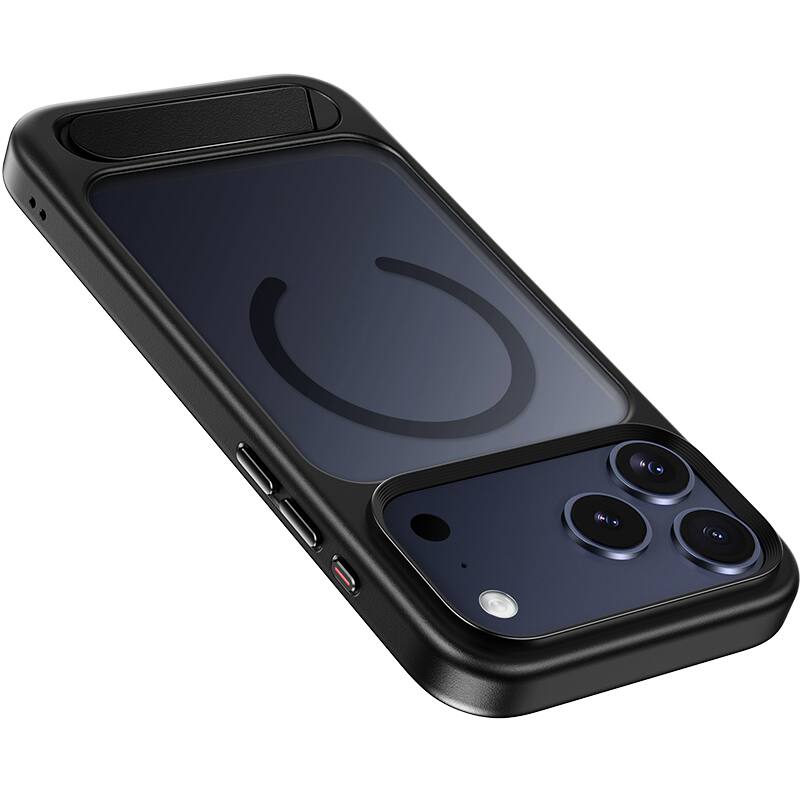 Left. hoco. - AS12 MagSafe Case with Kickstand for Apple iPhone 17 Pro - Black.