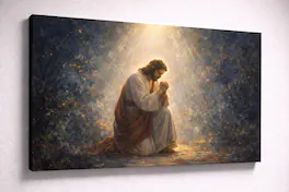 FC Design - Large Canvas 24x36" Frameless Golden Color Prayer Reflection Art Painting Home Wall Décor - MultiColor
