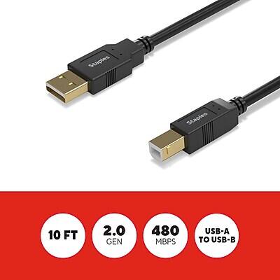 Staples 10 FT 2.0 GEN 480 MBPS USB-A TO USB-B