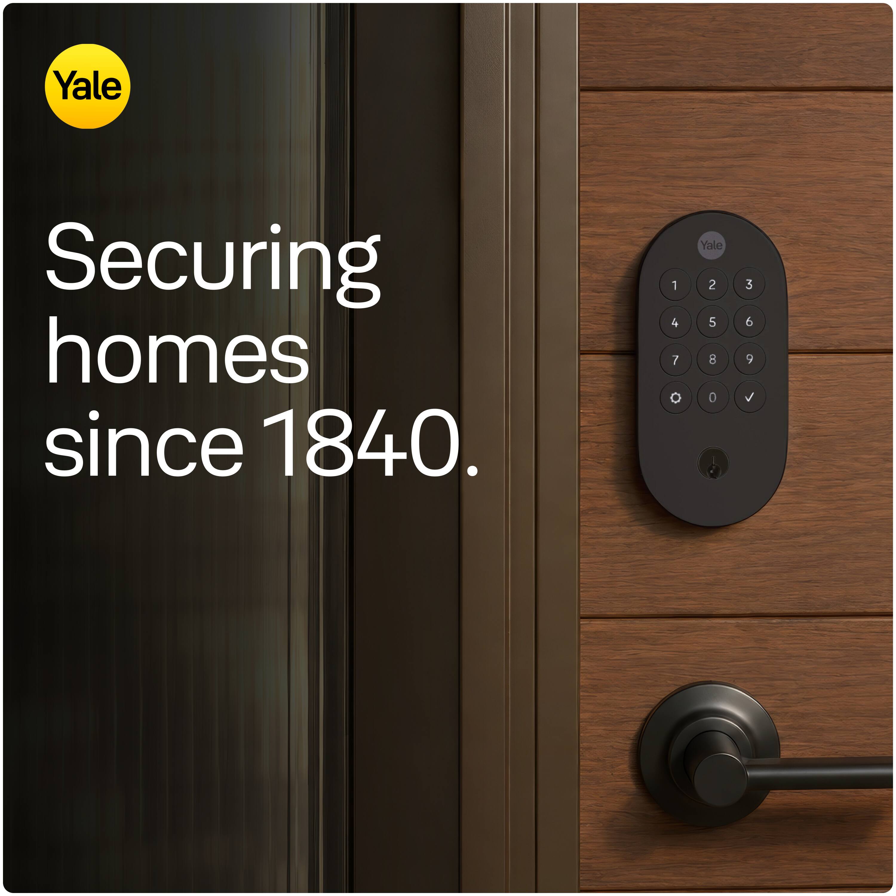 Yale  
Securing homes since 1840.  
1 2 3  
4 5 6  
7 8 9  
0