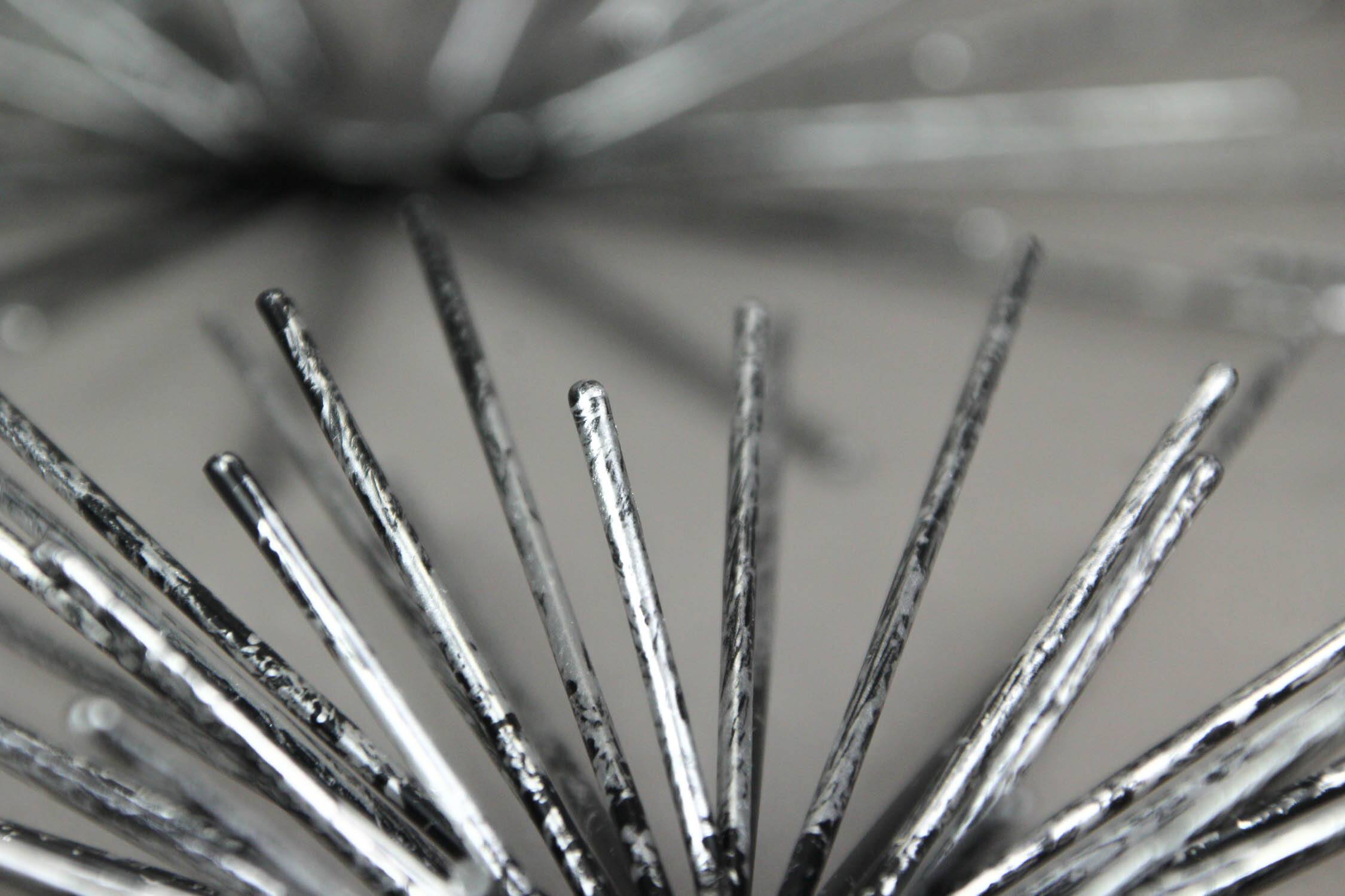 Alt View 2. Zeckos - Aged Silver Finish Mid-Century Modern Atomic Star Burst Wall Sculptures Set of 6 - Silver.