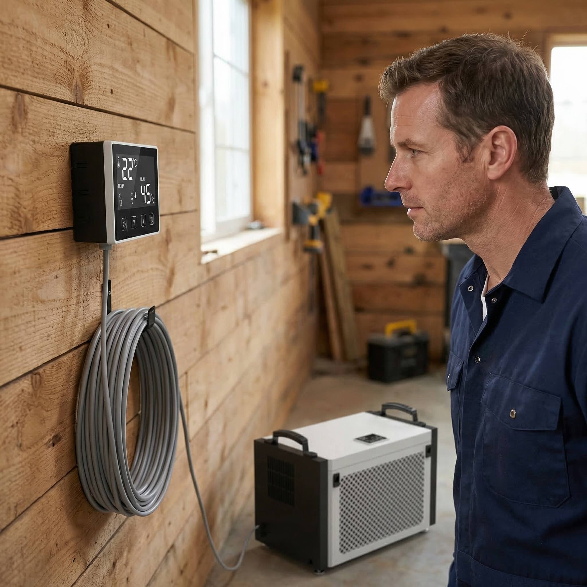 Alt View 5. Airplus - 6000 sq.ft.151 pt. Bucketless Commercial Dehumidifier with Detachable Control Panel in White.