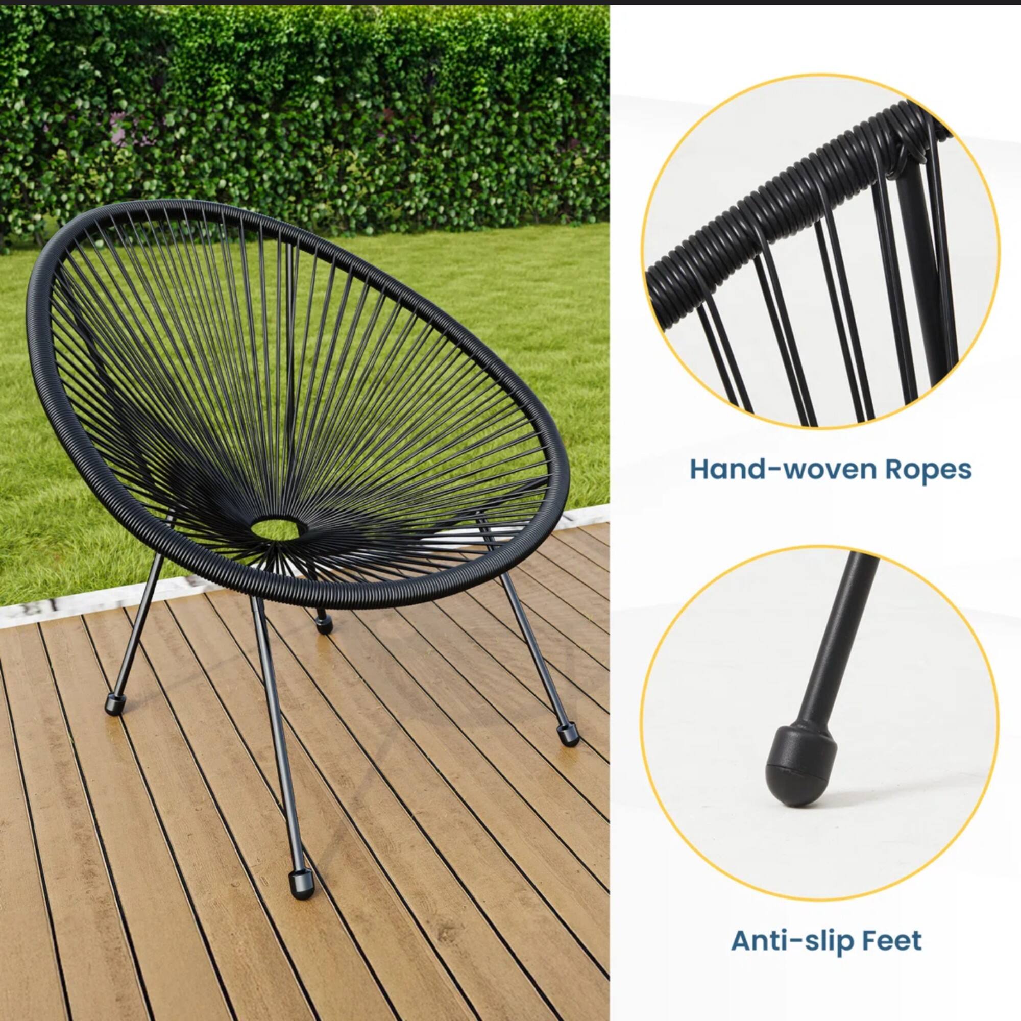 Hand-woven Ropes  
Anti-slip Feet