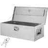 Front. VEVOR - Heavy Duty Aluminum Truck Bed Tool Box, Diamond Plate Tool Box with Side Handle and Lock Keys - Silver.