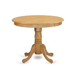 East West Furniture - ANT-OMK-TP Antique Dining Round Wooden Table Top with Pedestal Base, 36x36 Inch - Oak & Buttermilk