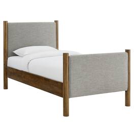 Modway - Maven Twin Size Fabric Upholstered Platform Bed - Oatmeal
