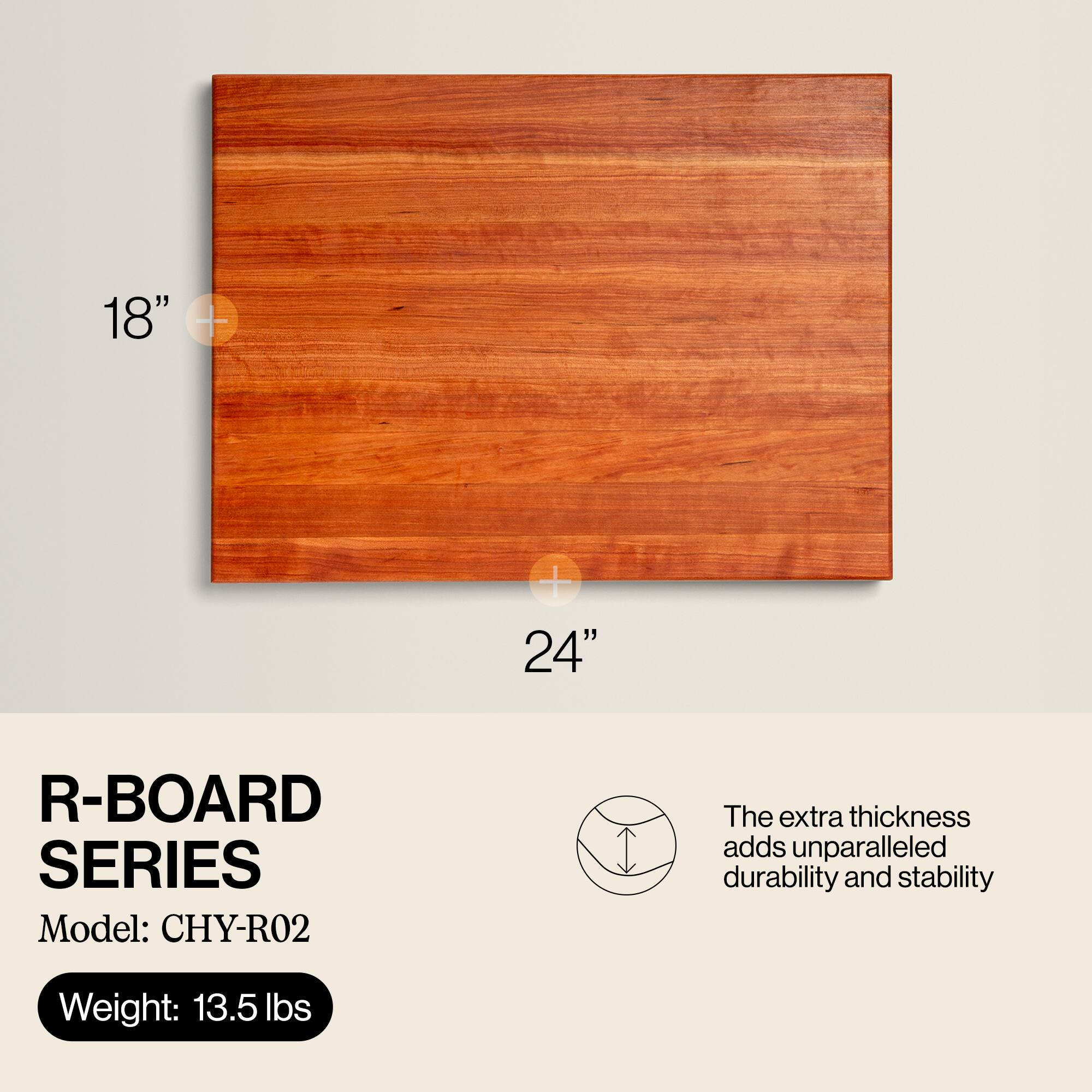 18" x 24"  
R-BOARD SERIES  
Model: CHY-R02  
The extra thickness adds unparalleled durability and stability  
Weight: 13.5 lbs