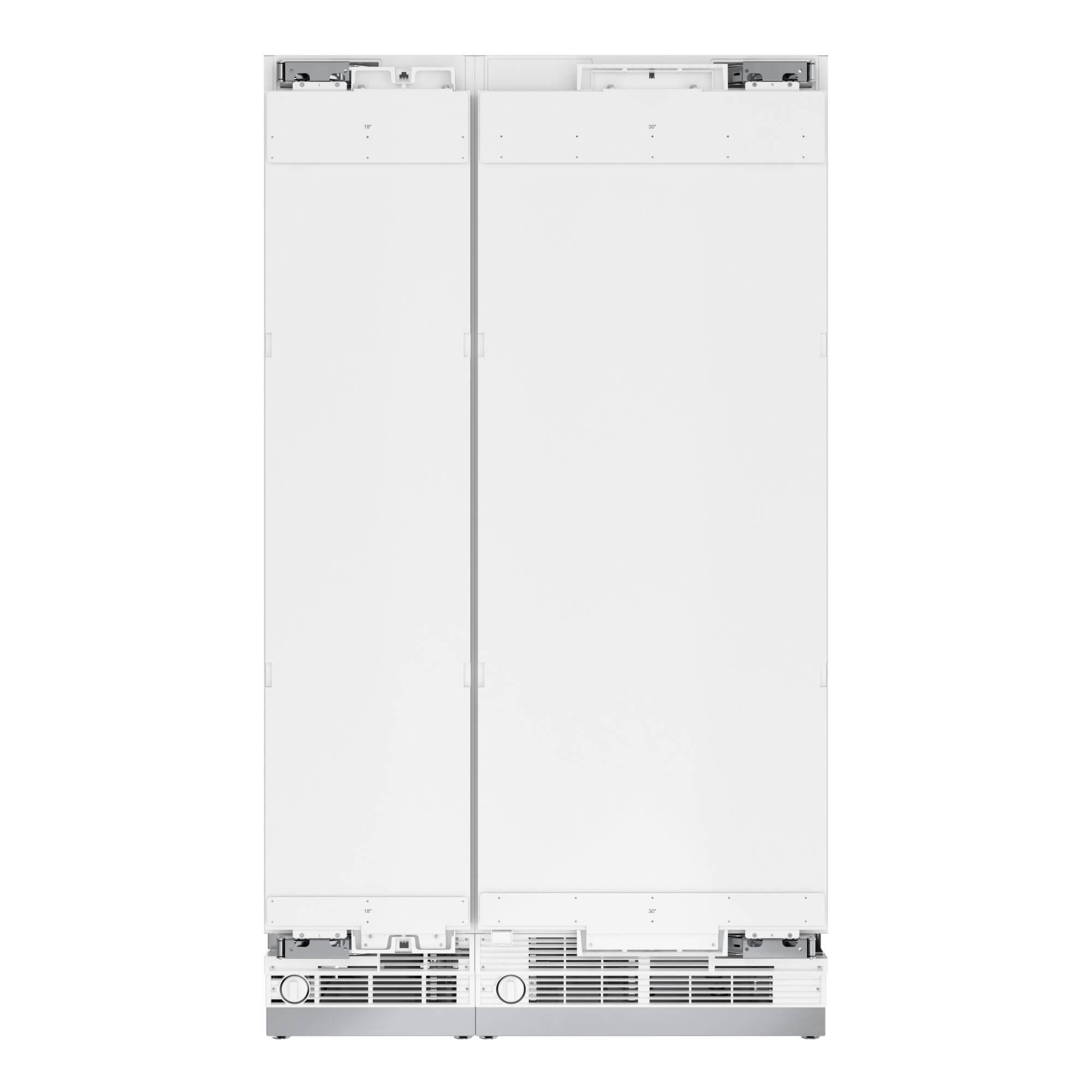 Front. Koolmore - Panel Ready Column Refrigerator and Freezer, 30" Refrigerator and 18" Freezer - White.