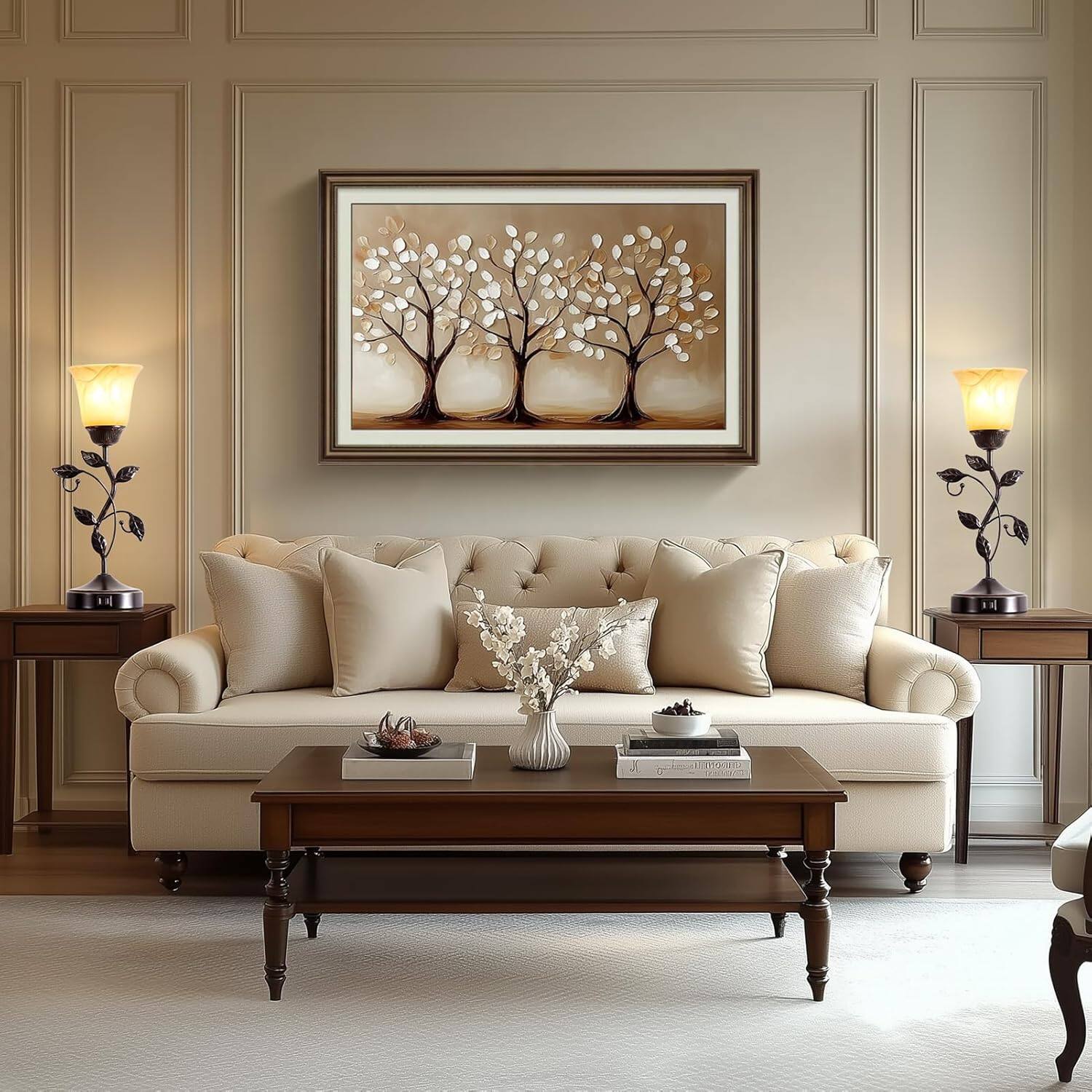 Alt View 3. FINEAK - Set of 2 Rustic Touch Dimmable Table Lamps with USB Ports - 2 Pack - Bronze.