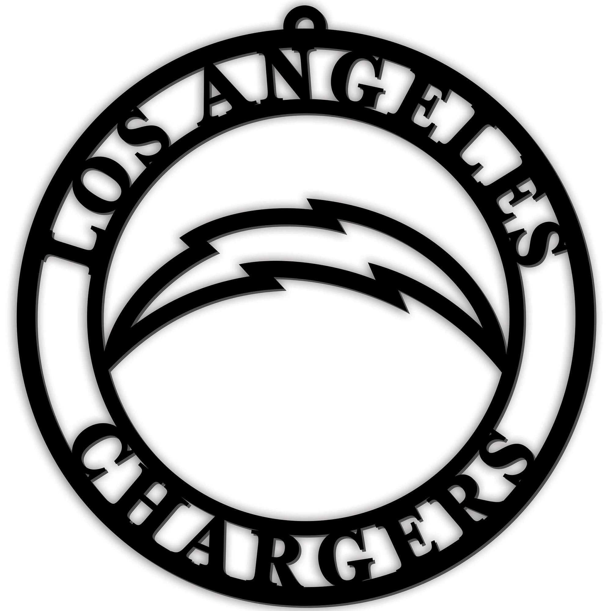 Black Los Angeles Chargers 16'' Team Logo Cutout