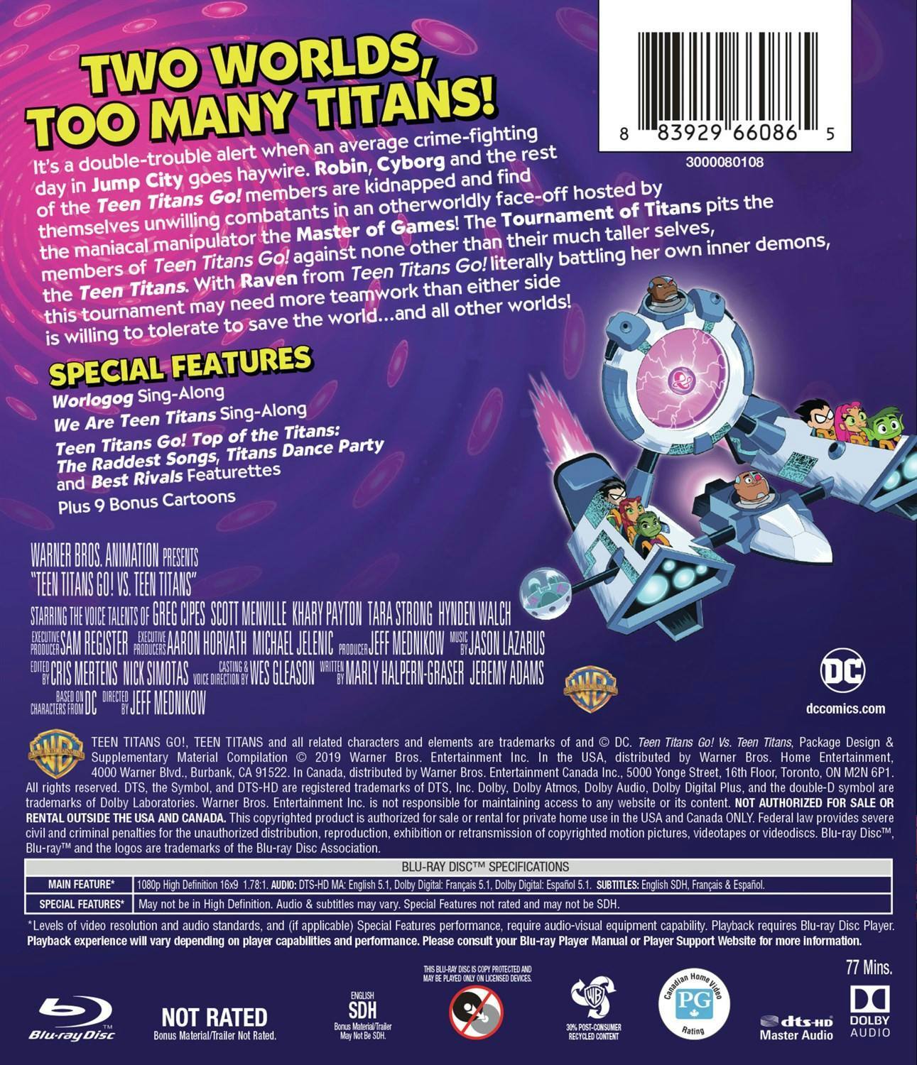 Back. Teen Titans Go! Vs Teen Titans (Blu-ray + DVD + Digital HD) [Blu-ray].